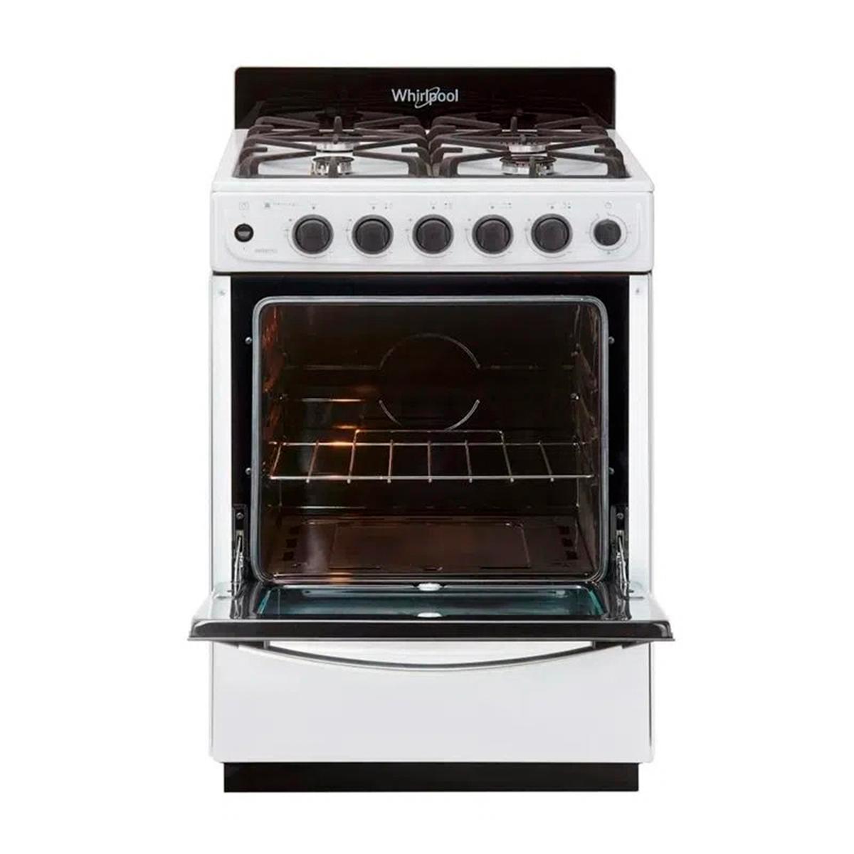 Cocina Whirlpool 55cm Blanca Rejillas de Hierro Fundido WFB57DIDNA